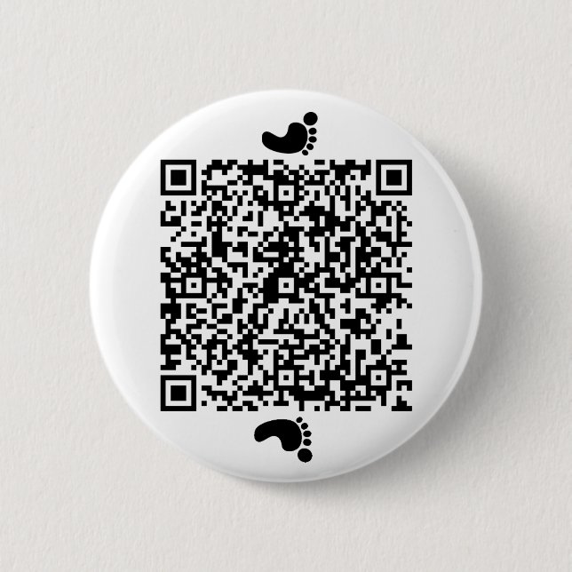 Footprints on Moon 6 Cm Round Badge (Front)