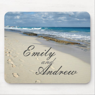 Footprints on the Beach mousepad