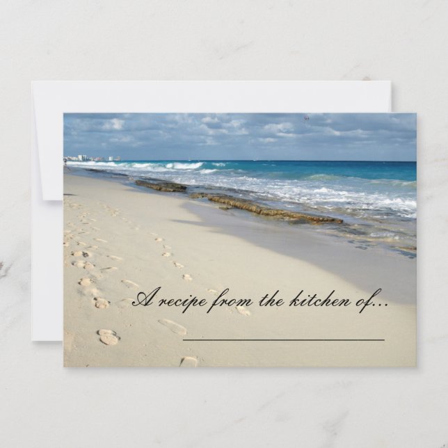 Footprints on the  beach recipe cards (Front)