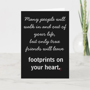 Footprints on your heart thank you card
