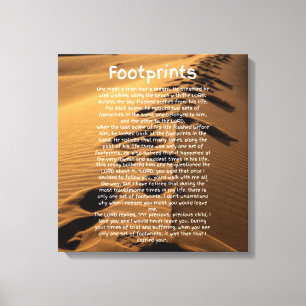 Footprints Prayer Faith Based Canvas Art