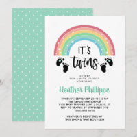 Footprints Rainbow It's Twins Baby Shower