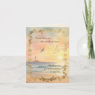 Footprints Sympathy Thank You Folded Note Card