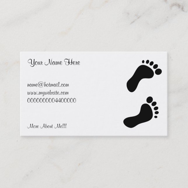 Footprints, Your Name Here, Business Card (Front)