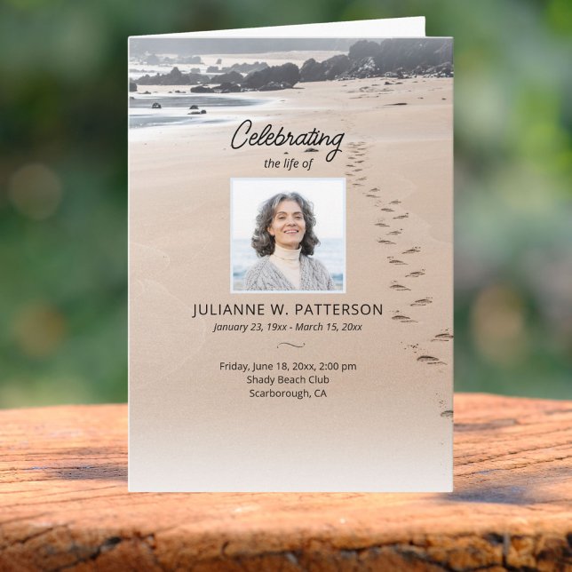 Footsteps In Sand Beach Photos Celebration of Life Programme (Creator Uploaded)