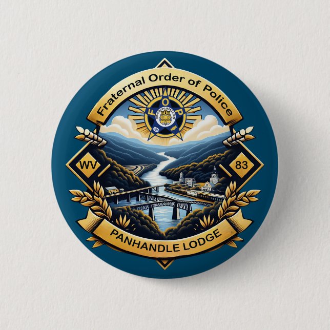 FOP Lodge 83 6 Cm Round Badge (Front)