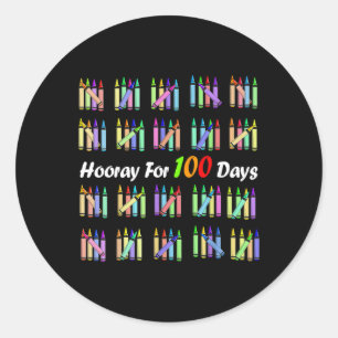 For 100 Days Teachers Kids Happy 100th Day Of Scho Classic Round Sticker