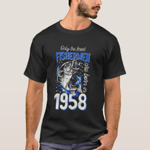 For 62 Years Old Fishing Fisherman 1958 62nd Birth T-Shirt