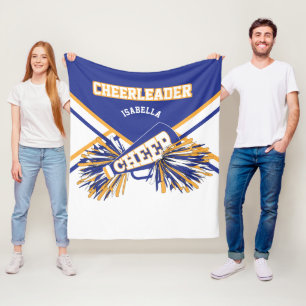 For a Cheerleader 📣 - Blue, Gold & White 2 Fleece Blanket