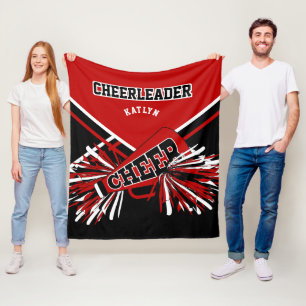 For a 📣 Cheerleader - Red, Black & White - Custom Fleece Blanket