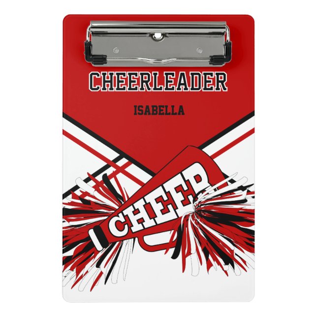 For a Cheerleader - Red, Black & White Mini Clipbo Mini Clipboard (Front)