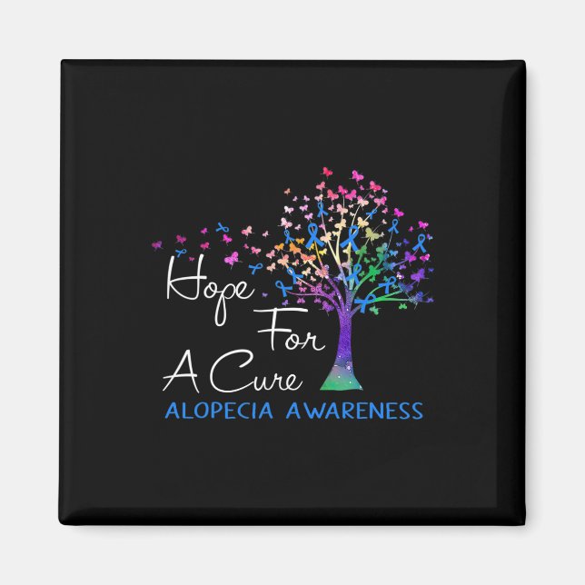 For A Cure Alopecia Awareness Tree Ribbon  Magnet (Front)