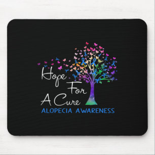 For A Cure Alopecia Awareness Tree Ribbon Mouse Pad