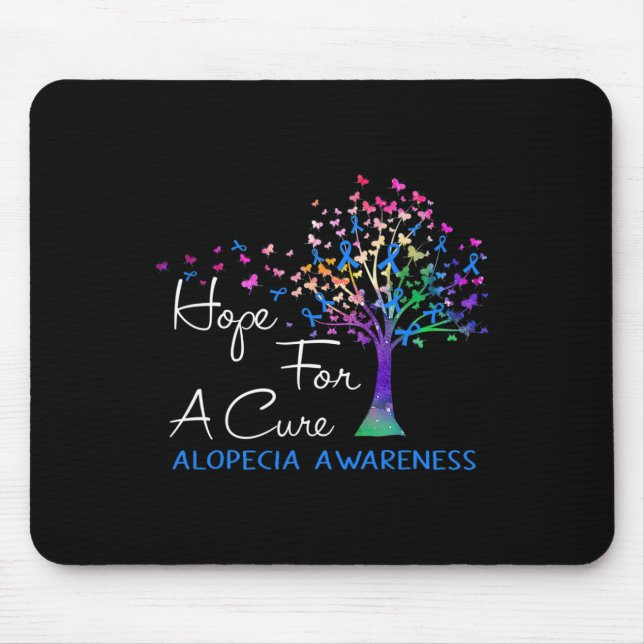 For A Cure Alopecia Awareness Tree Ribbon  Mouse Pad (Front)