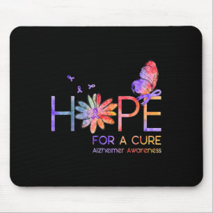 For A Cure Alzheimerheimer Awareness Flower Mouse Pad