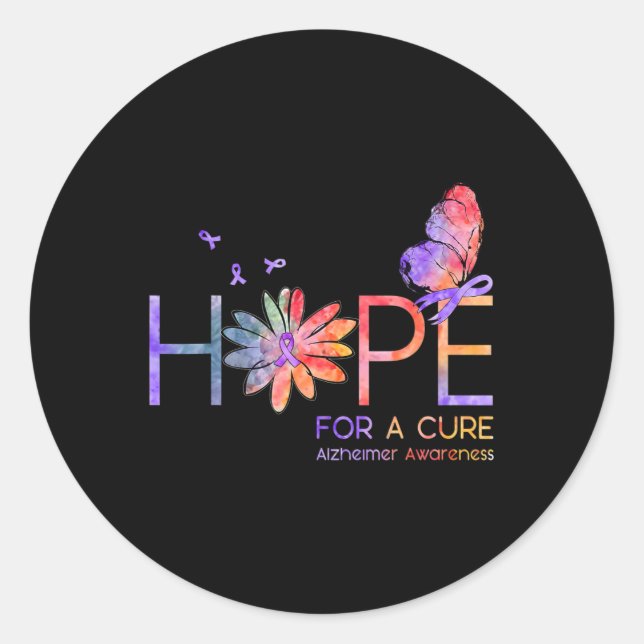 For A Cure Alzheimerheimer Awareness Gift  Classic Round Sticker (Front)