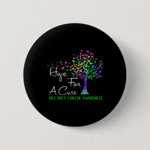 For A Cure Bile Duct Cancer Awareness Tree Ribbon 6 Cm Round Badge