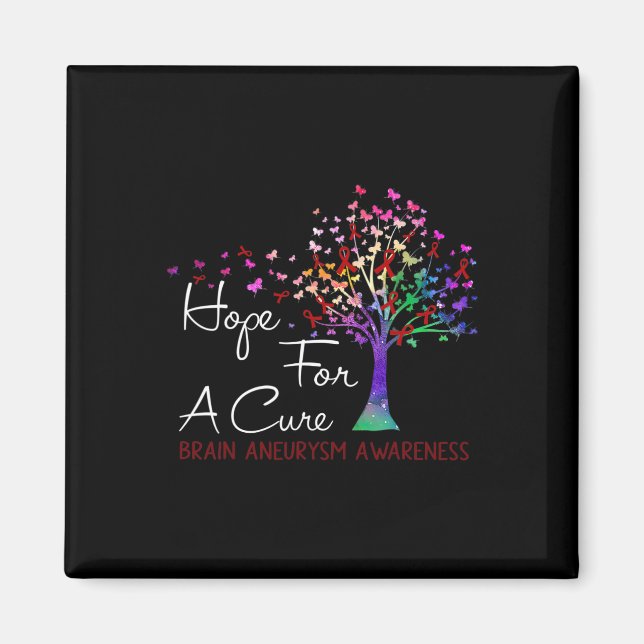 For A Cure Brain Aneurysm Awareness Tree Ribbon  Magnet (Front)
