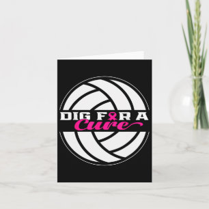 For A Cure Breast Cancer Awareness Volleyball Pink Card