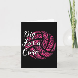 For A Cure Breast Cancer Awareness Volleyball Pink Card