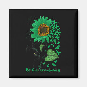 For A Cure Cat And Sunflower Bile Duct Cancer Awar Magnet