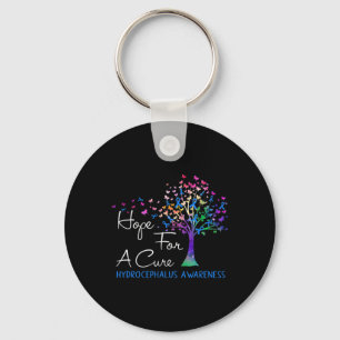 For A Cure Hydrocephalus Awareness Tree Ribbon Key Ring