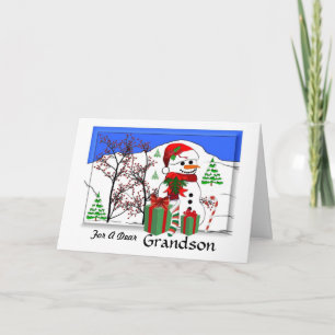For A Dear Grandson Holiday Card