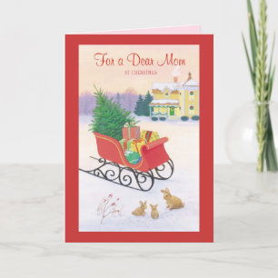 For a Dear Mum at Christmas Holiday Card