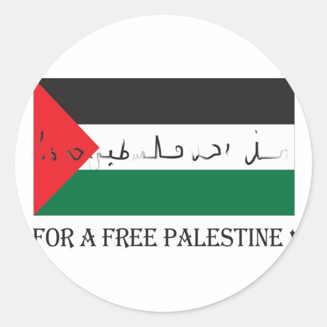 For a free palestine! classic round sticker (Front)