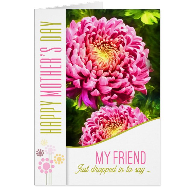 for a Friend on Mother's Day Pink Dahlia Garden (Front)