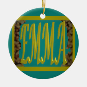 FOR A GIRL CALLED EMMA MARINE BLUE PEBBLES CERAMIC TREE DECORATION