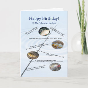 For a godson, Fishing jokes birthday card