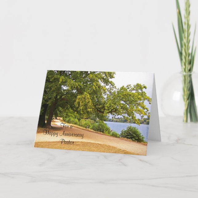 For a Happy Anniversary Pastor FoldedGreeting Card (Front)