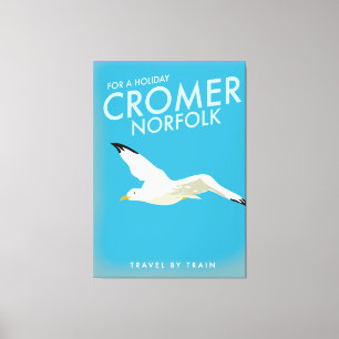For a holiday Cromer Norfolk train travel poster. Canvas Print
