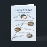 For a Husband, Fishing jokes birthday card<br><div class="desc">Make you fisherman laugh with these terrible fishy jokes! A birthday card to make any angler groan!</div>