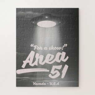 "For a show" Area 51 mono poster Jigsaw Puzzle