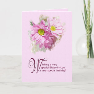 For a sister-in-law, a birthday card with daisies