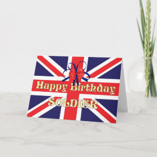 For a soldier, a Birthday card with a Union Jack