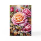 For a Special Friend Pink Yellow Roses Birthday
