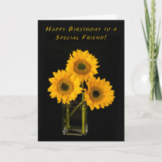 For a Special Friend Sunflower Birthday Card
