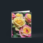 For a Special Sister Pink Yellow Roses Birthday Card<br><div class="desc">For a Special Sister Pink Yellow Roses Birthday</div>