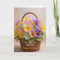 For a Special Sister Pink Yellow Roses Birthday