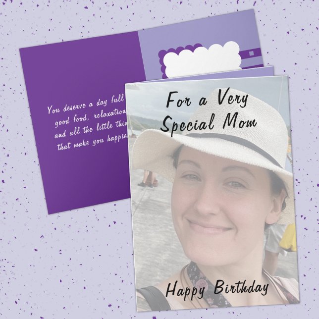 For a very special mum photo purple birthday card (Creator Uploaded)