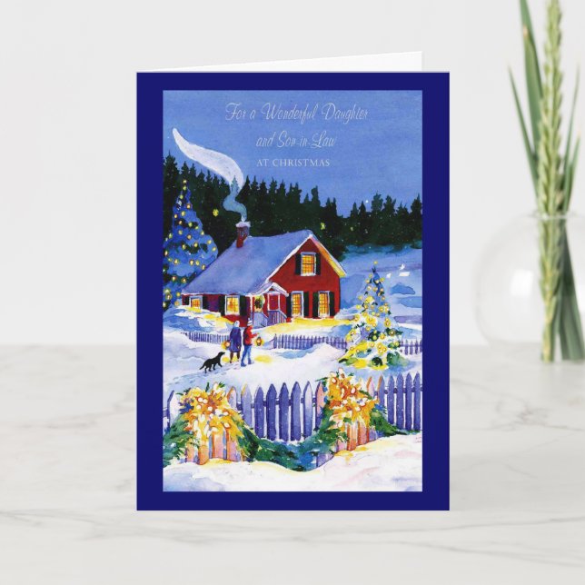 For A Wonderful Daughter and Son-in-Law Holiday Card (Front)