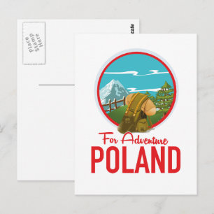 For Adventure Poland Travel logo Postcard