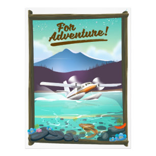 For Adventure! Sea plane travel poster
