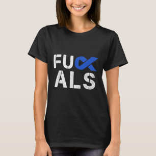 For Als Awareness Month Blue Ribbon Support Squad T-Shirt