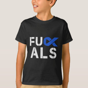 For Als Awareness Month Blue Ribbon Support Squad T-Shirt