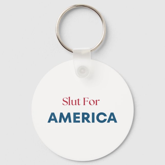For America 4th Of July Patriotic  Key Ring (Front)