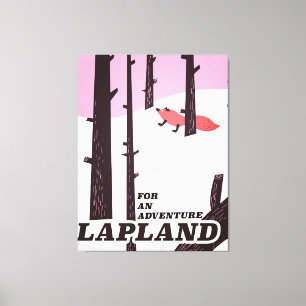 'For an adventure' Lapland vintage poster Canvas Print